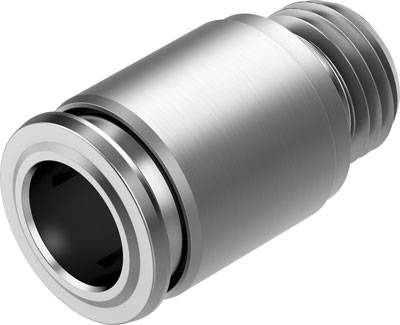 Silbernes metallisches Verbindungsstück, zylindrisch mit einem geriffelten Ende, geeignet für technische oder industrielle Anwendungen.