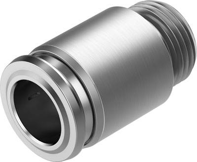 Ein verchromter Metalladapter mit zylindrischer Form und Gewinde an einem Ende. Geeignet für Anschluss- und Verbindungszwecke.