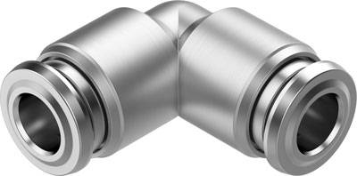 Metallisches Winkelstück, bestehend aus zwei verbundenen Zylindern, ermöglicht eine Richtungsänderung in Rohrleitungssystemen.