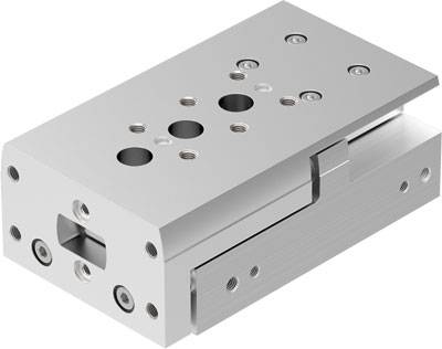 Metallischer Präzisionsschlitten mit mehreren Bohrungen, verwendet in mechanischen Anwendungen zur genauen Positionierung.