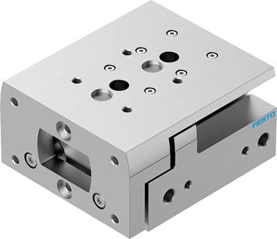 Ein silberner Metallantrieb mit mehreren Montagebohrungen, der für präzise Bewegungsabläufe in Maschinenbauanwendungen ausgelegt ist.