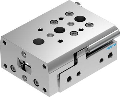 Metallisches Schiebeventil mit mehreren Schrauben und Löchern, eingesetzt in pneumatischen Systemen zur Steuerung der Luftströme.