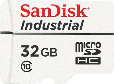 MicroSD-Karte von SanDisk mit 32 GB Kapazität, geeignet für industrielle Anwendungen, Geschwindigkeitsklasse 10.