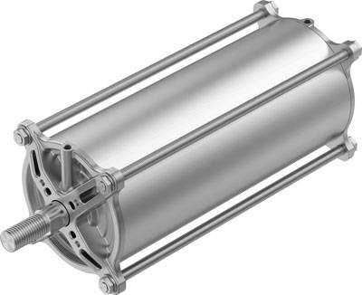 Zylindrischer Metallzylinder mit vier länglichen Halterungen, die die Enden verbinden, wird meist in Maschinenbauanwendungen genutzt.