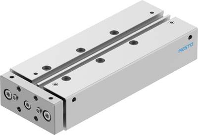 Pneumatischer Schlitten von Festo, modularer Aufbau mit mehreren Montagepunkten, geeignet für präzise lineare Bewegungen in Automatisierungen.