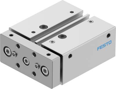 Aluminium-Linearführung von Festo mit seitlichen Befestigungsschrauben.
