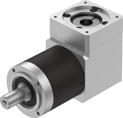 Das Bild zeigt einen Präzisions-Getriebemotor mit einem robusten Metallgehäuse und einer silbernen Achse, geeignet für industrielle Anwendungen.