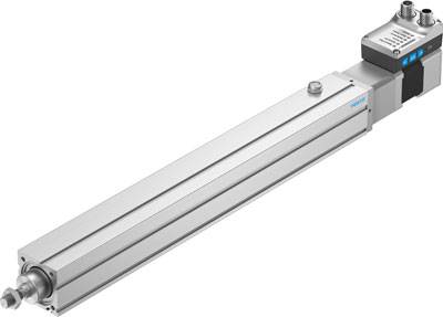 Metallischer elektrischer Antriebszylinder mit rechteckigem Gehäuse, geeignet für präzise Steuerung in Automatisierungsanwendungen.