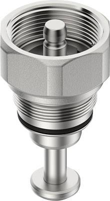 Ein Metallventiladapter mit Schraubgewinde und Dichtung, geeignet für Sanitär- oder Industrieanwendungen.
