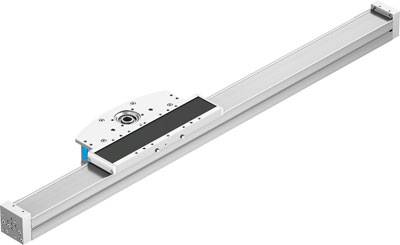 Eine lineare Führungsschiene aus Metall, die für präzise Bewegungen in Maschinenbauanwendungen genutzt wird.