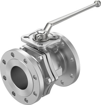 Metallisches Kugelventil mit Hebelgriff, geeignet zur Steuerung von Flüssigkeits- oder Gasfluss in Rohrleitungssystemen.