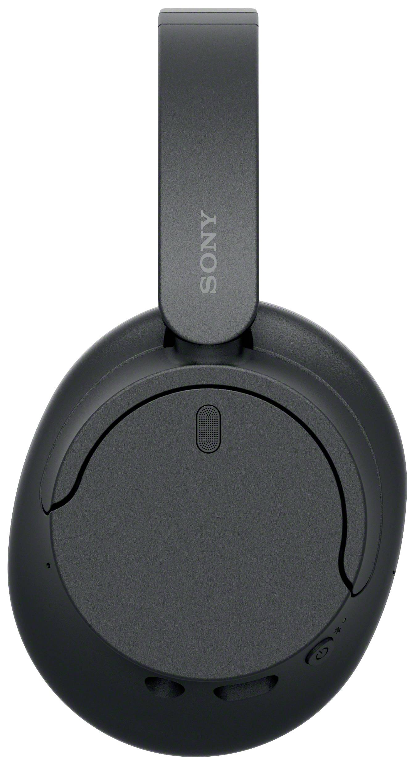 Schwarzer Sony-Kopfhörer mit Ohrmuschel-Design, sichtbare Markenaufschrift.