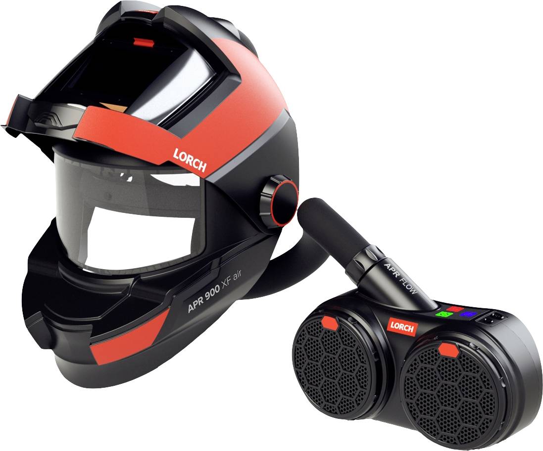 Lorch APR Flow + APR 900 XF air 553.3202.1 Schweißerschutzhelm EN 175, EN 12941 Schwarz, Rot
