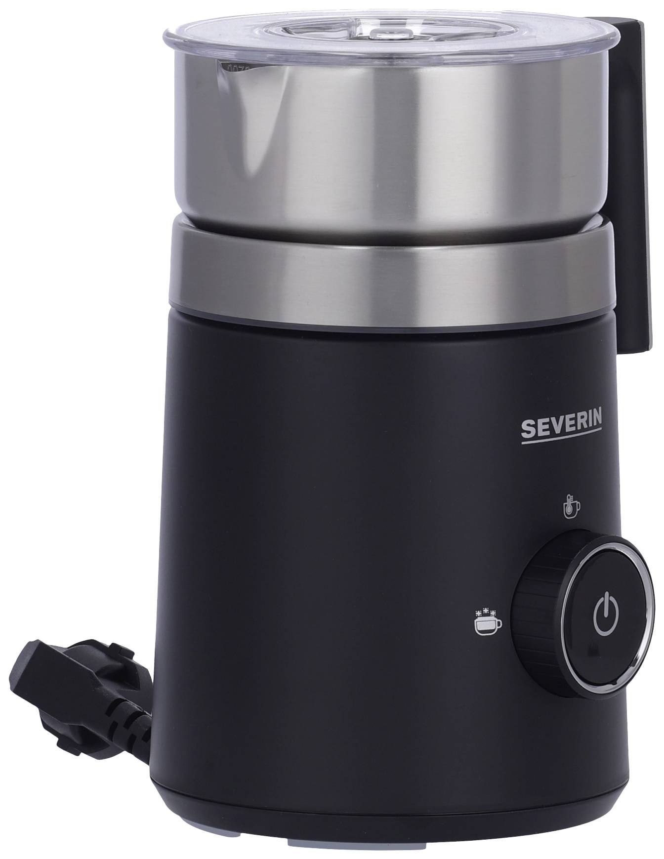 Severin SM 3585 SM 3585 Milchaufschäumer Edelstahl (gebürstet), Schwarz (matt) 500W