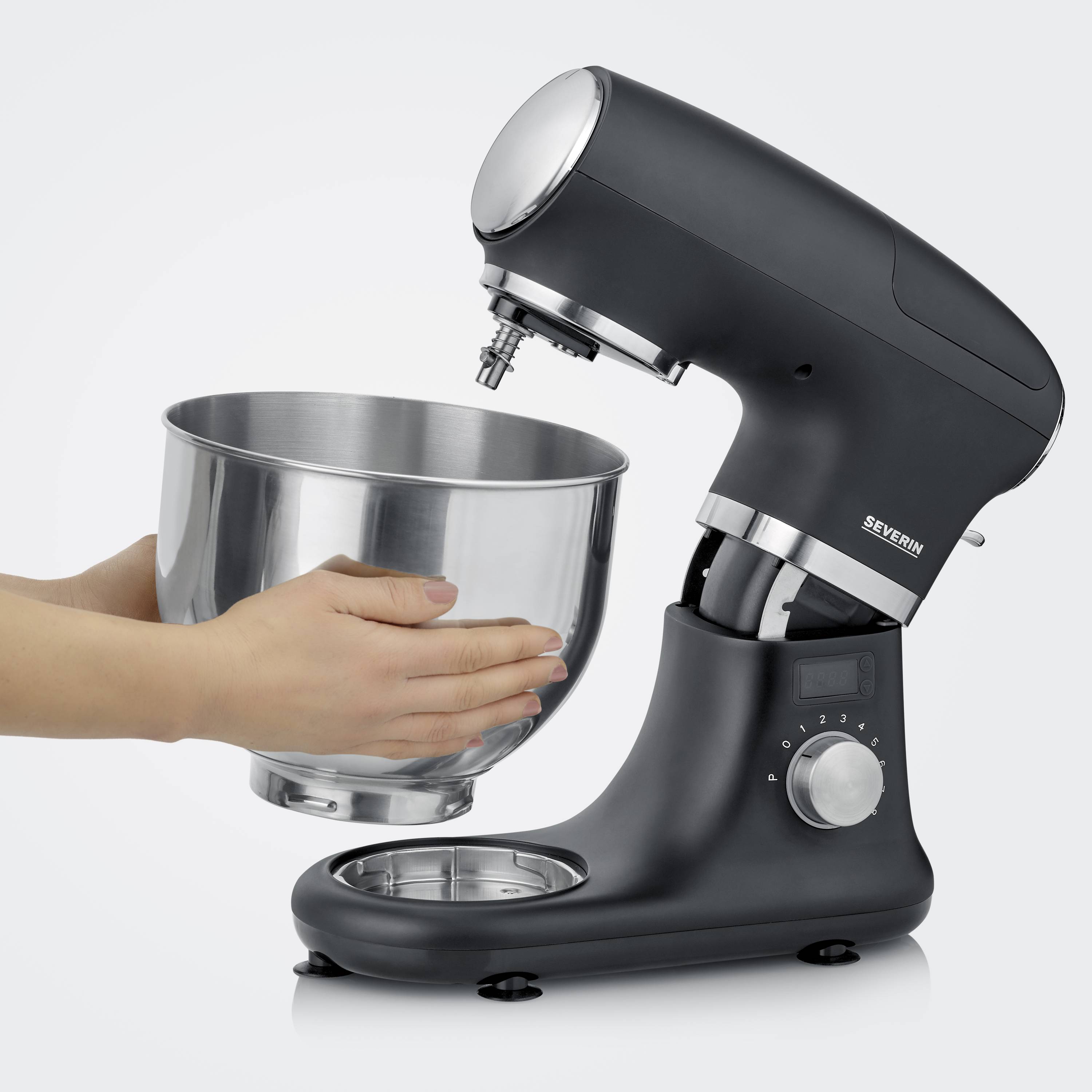 Severin KM 3897 Küchenmaschine 1000 W Edelstahl, Schwarz (matt)