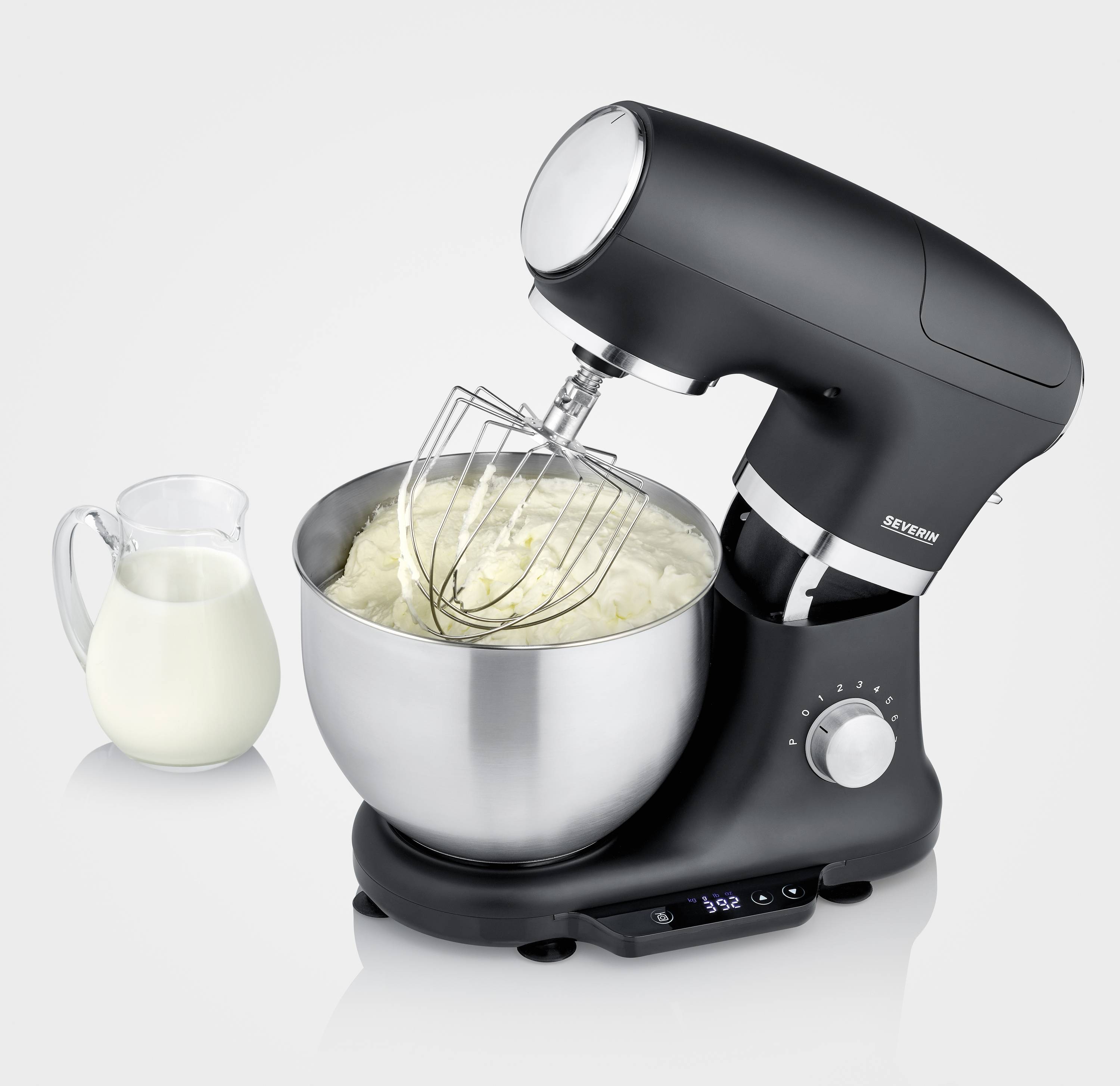 Severin KM 3897 Küchenmaschine 1000 W Edelstahl, Schwarz (matt)