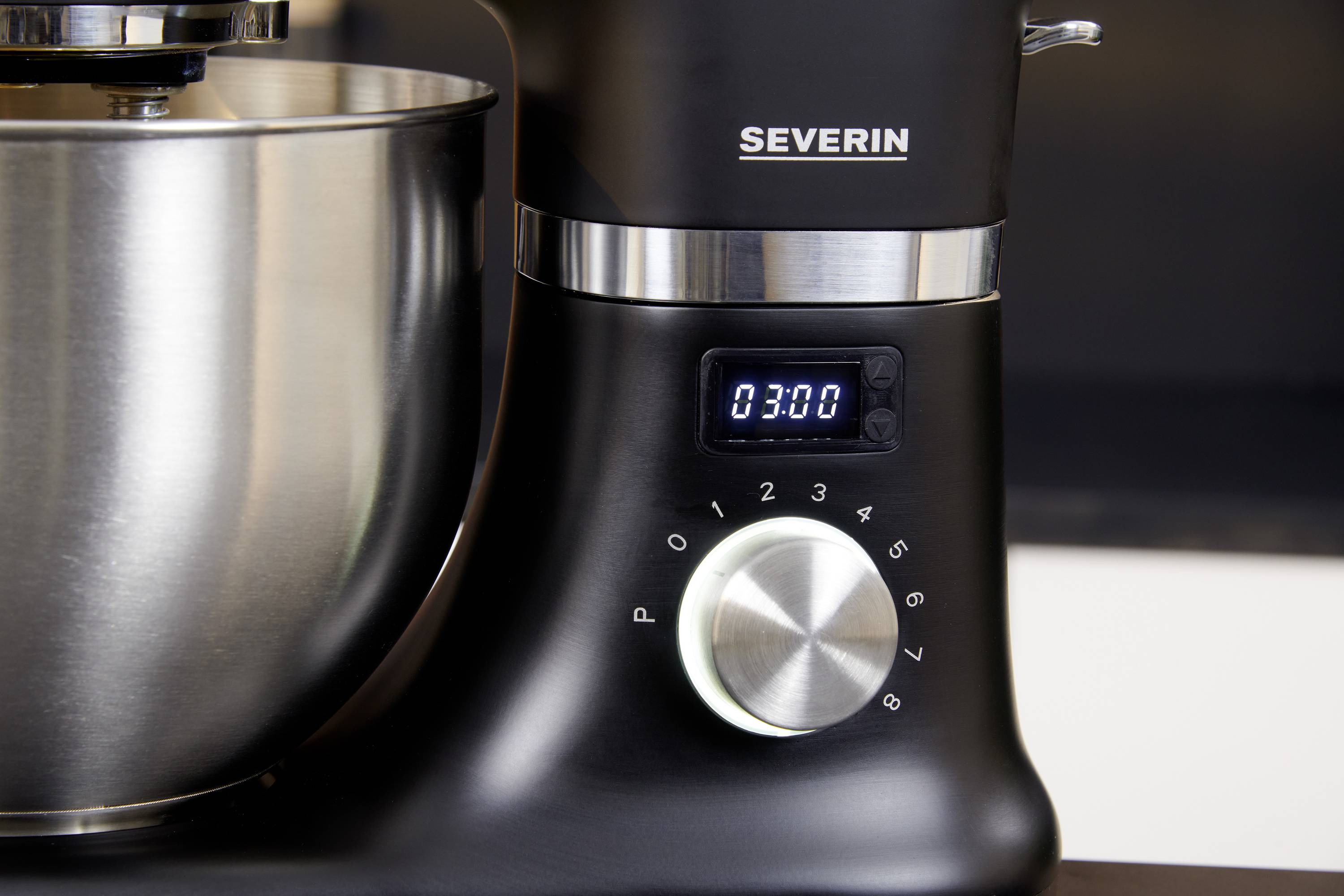 Severin KM 3897 Küchenmaschine 1000 W Edelstahl, Schwarz (matt)