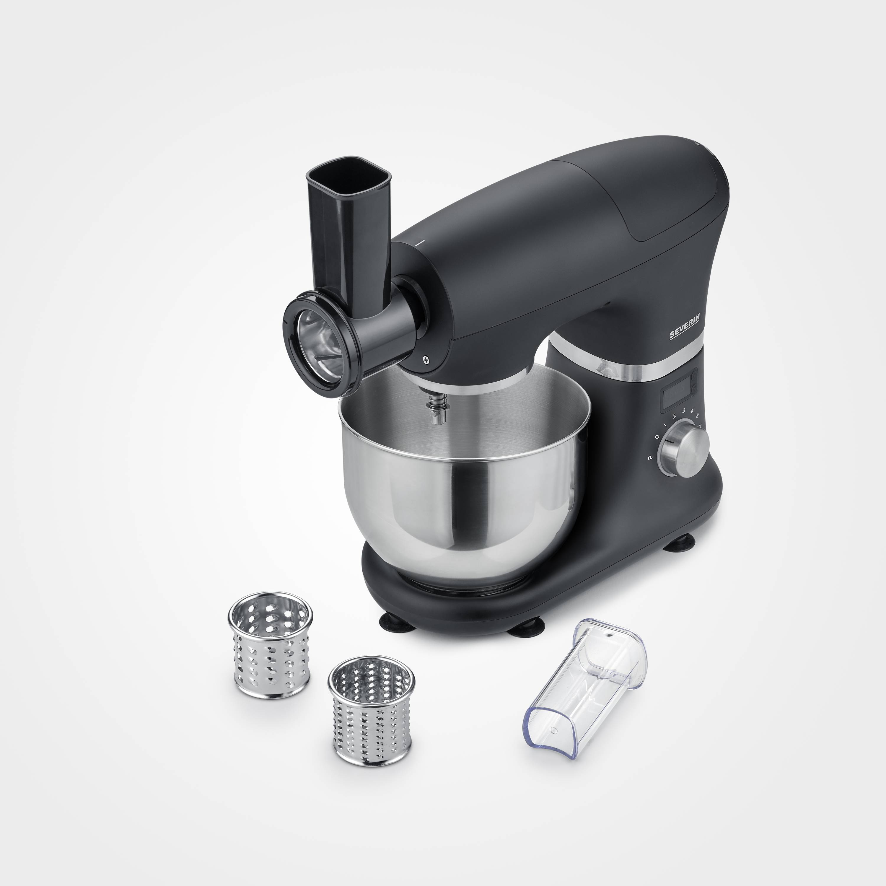 Severin KM 3897 Küchenmaschine 1000 W Edelstahl, Schwarz (matt)