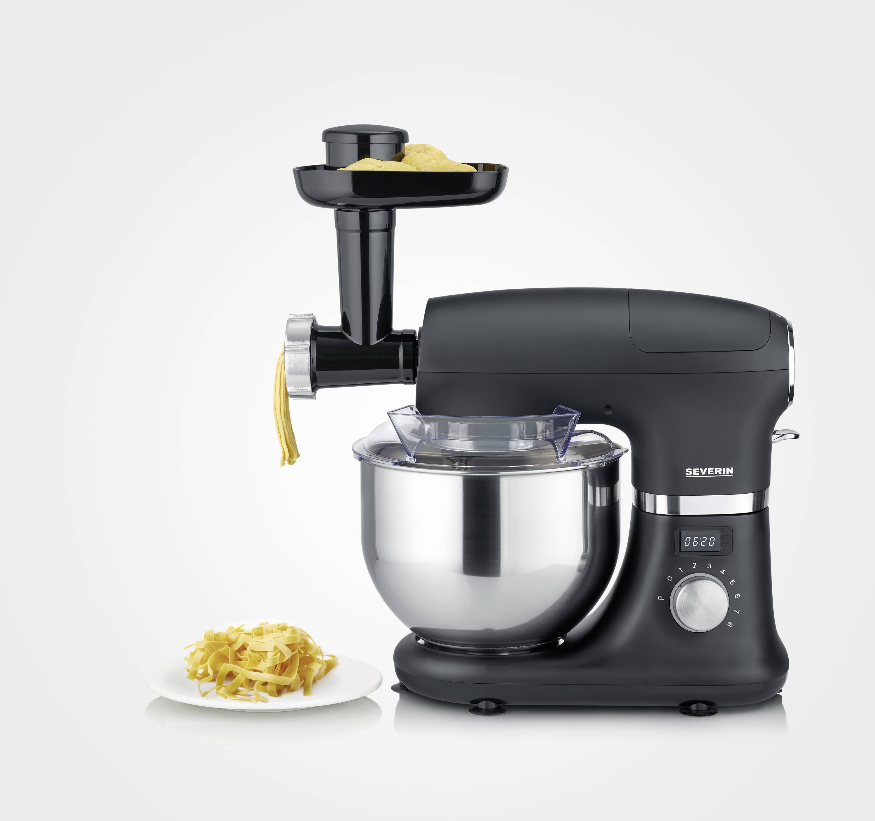 Severin KM 3897 Küchenmaschine 1000 W Edelstahl, Schwarz (matt)