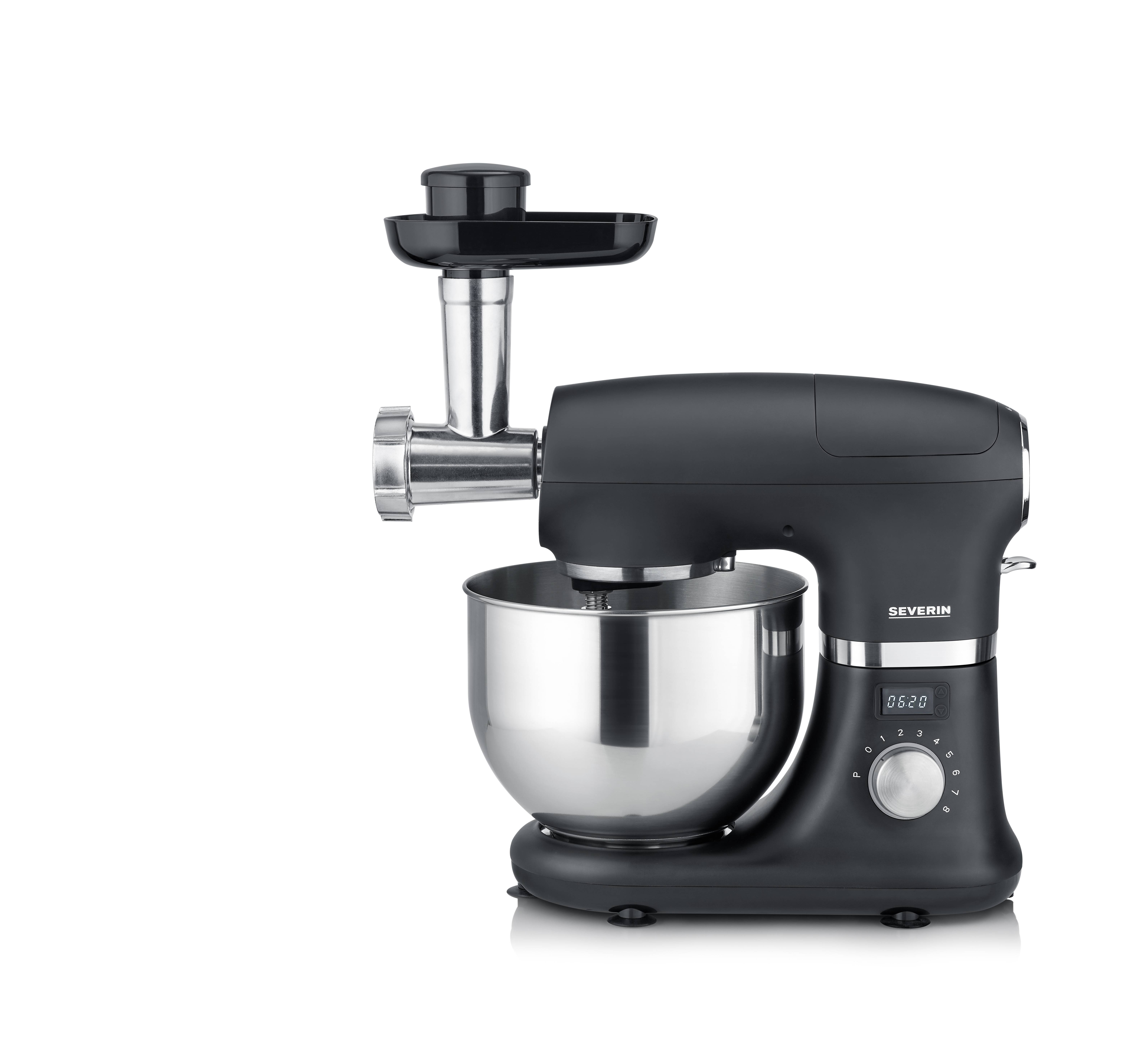 Severin KM 3897 Küchenmaschine 1000 W Edelstahl, Schwarz (matt)