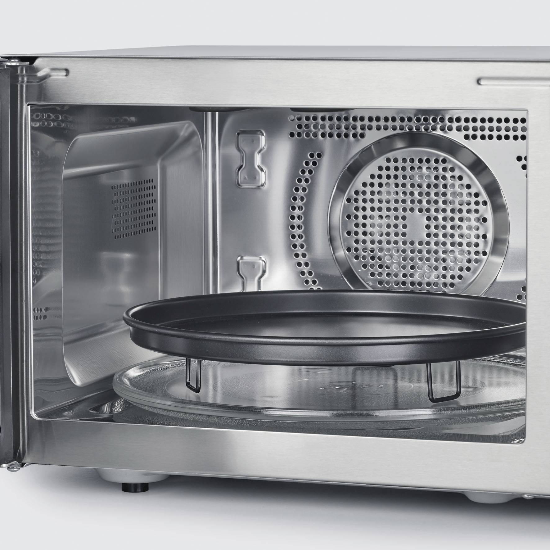 Severin MW 7776 Mikrowelle Edelstahl (gebürstet), Silber 900 W Grillfunktion, Heißluft-Funktion