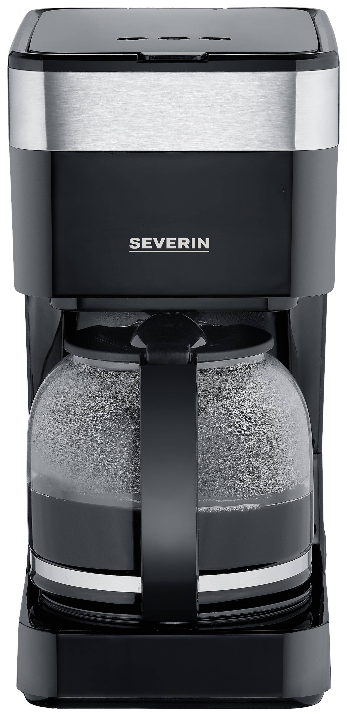 Severin KA 9263 Kaffeemaschine Edelstahl (gebürstet), Schwarz Fassungsvermögen Tassen=10 Glaskanne, mit Filterkaffee-Funktion, Warmhaltefunktion