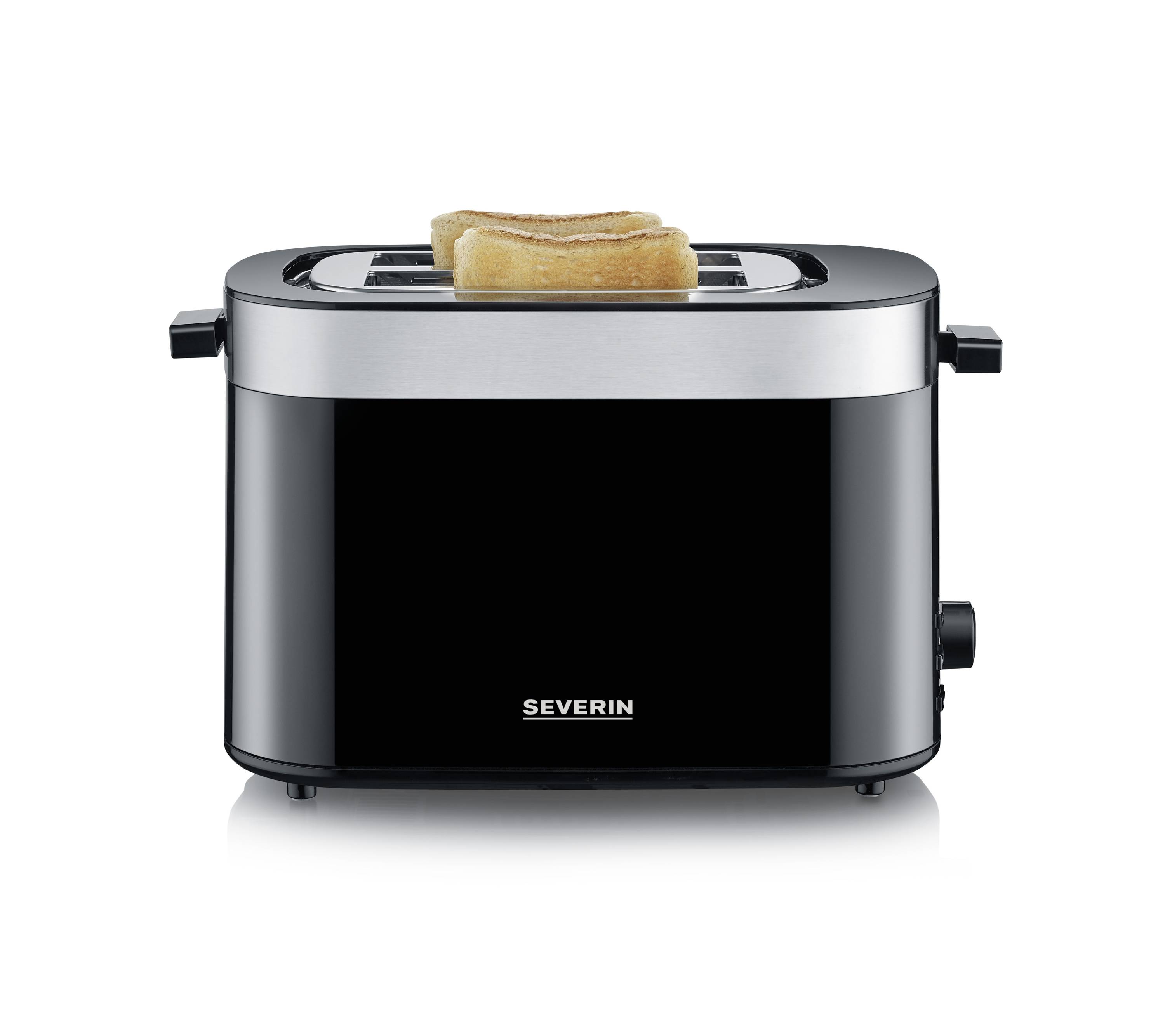 Severin AT 9264 Toaster mit Brötchenaufsatz Edelstahl (gebürstet), Schwarz