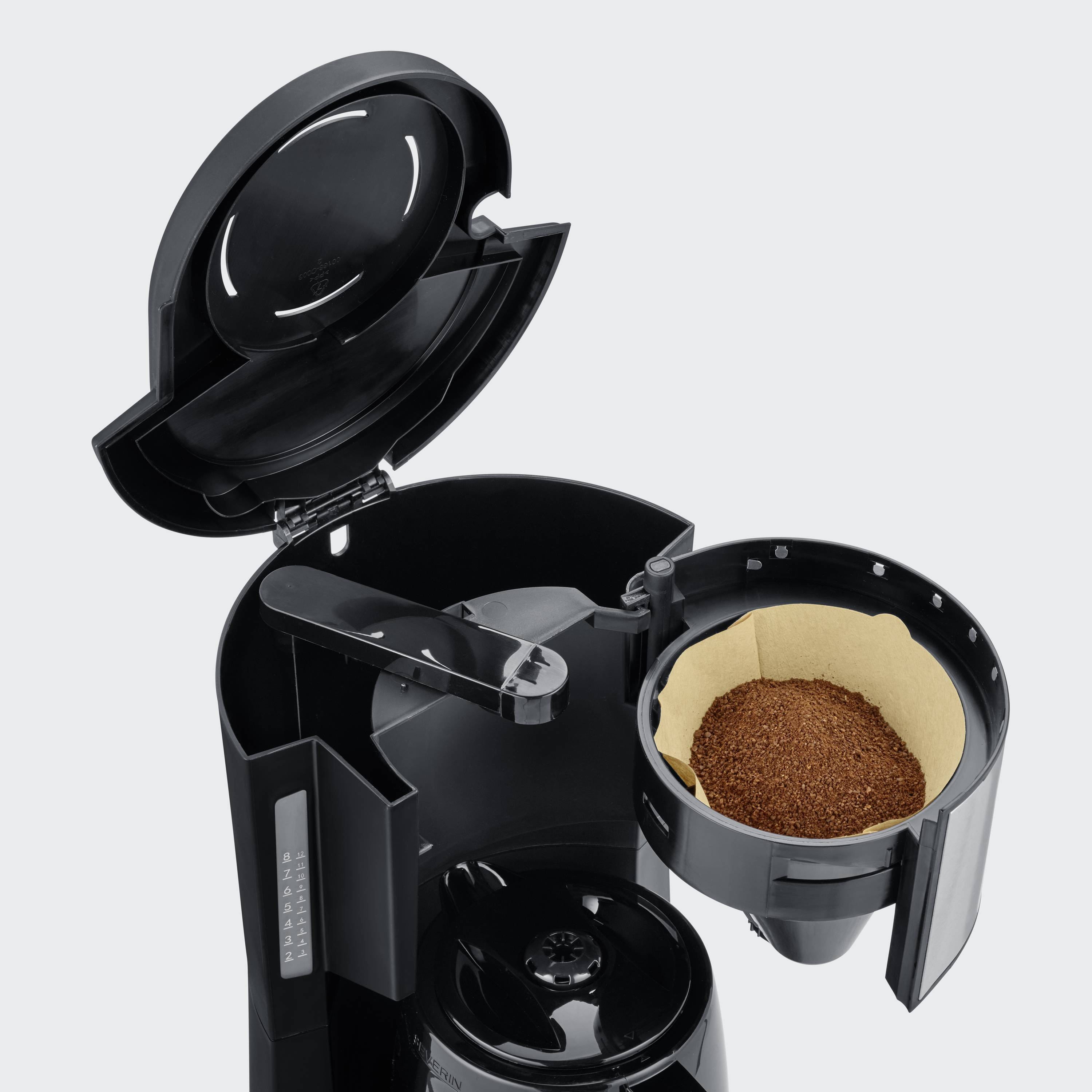 Severin KA 9308 Kaffeemaschine Edelstahl (gebürstet), Schwarz Fassungsvermögen Tassen=8 Isolierkanne