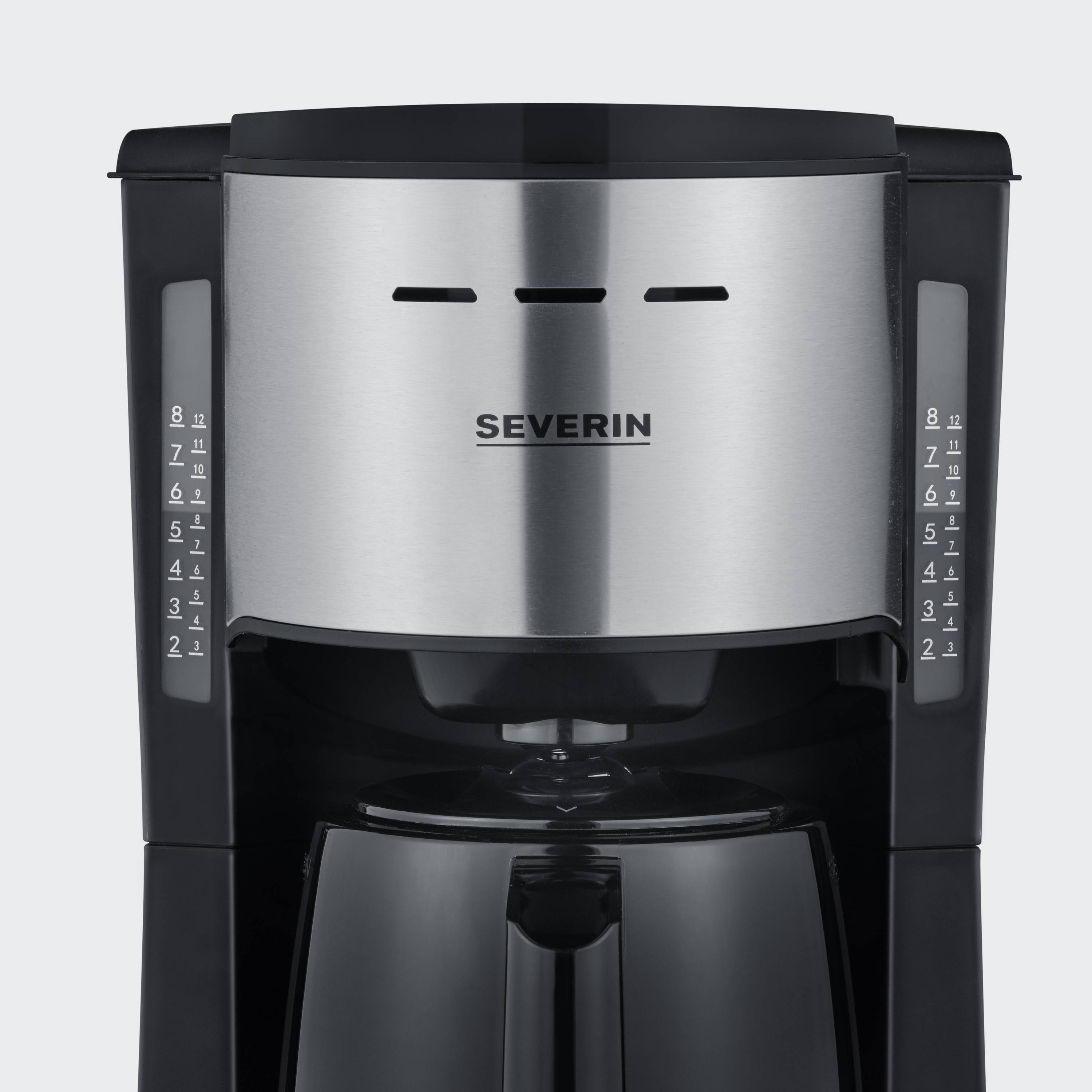 Severin KA 9308 Kaffeemaschine Edelstahl (gebürstet), Schwarz Fassungsvermögen Tassen=8 Isolierkanne