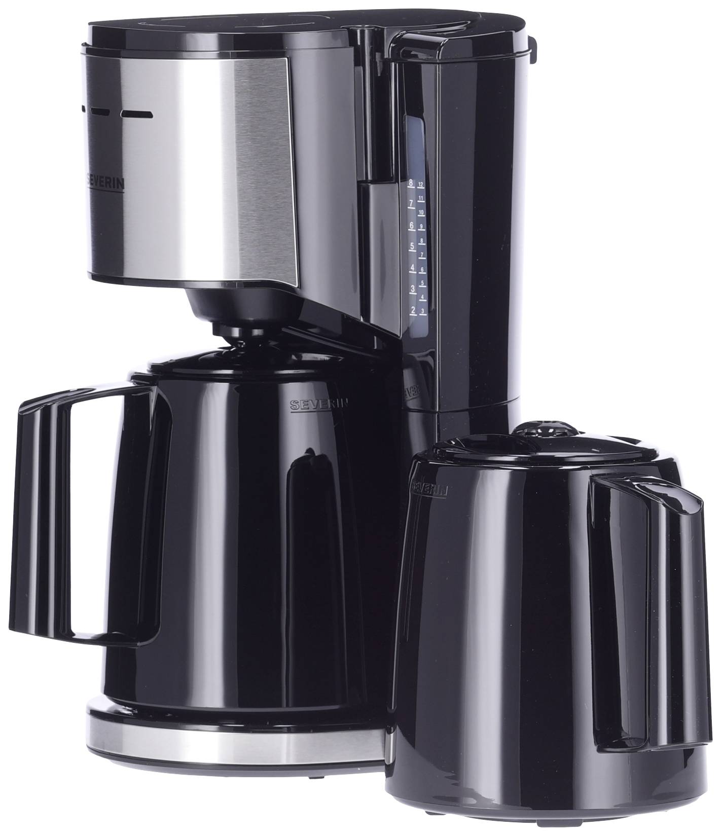 Severin KA 9308 Kaffeemaschine Edelstahl (gebürstet), Schwarz Fassungsvermögen Tassen=8 Isolierkanne