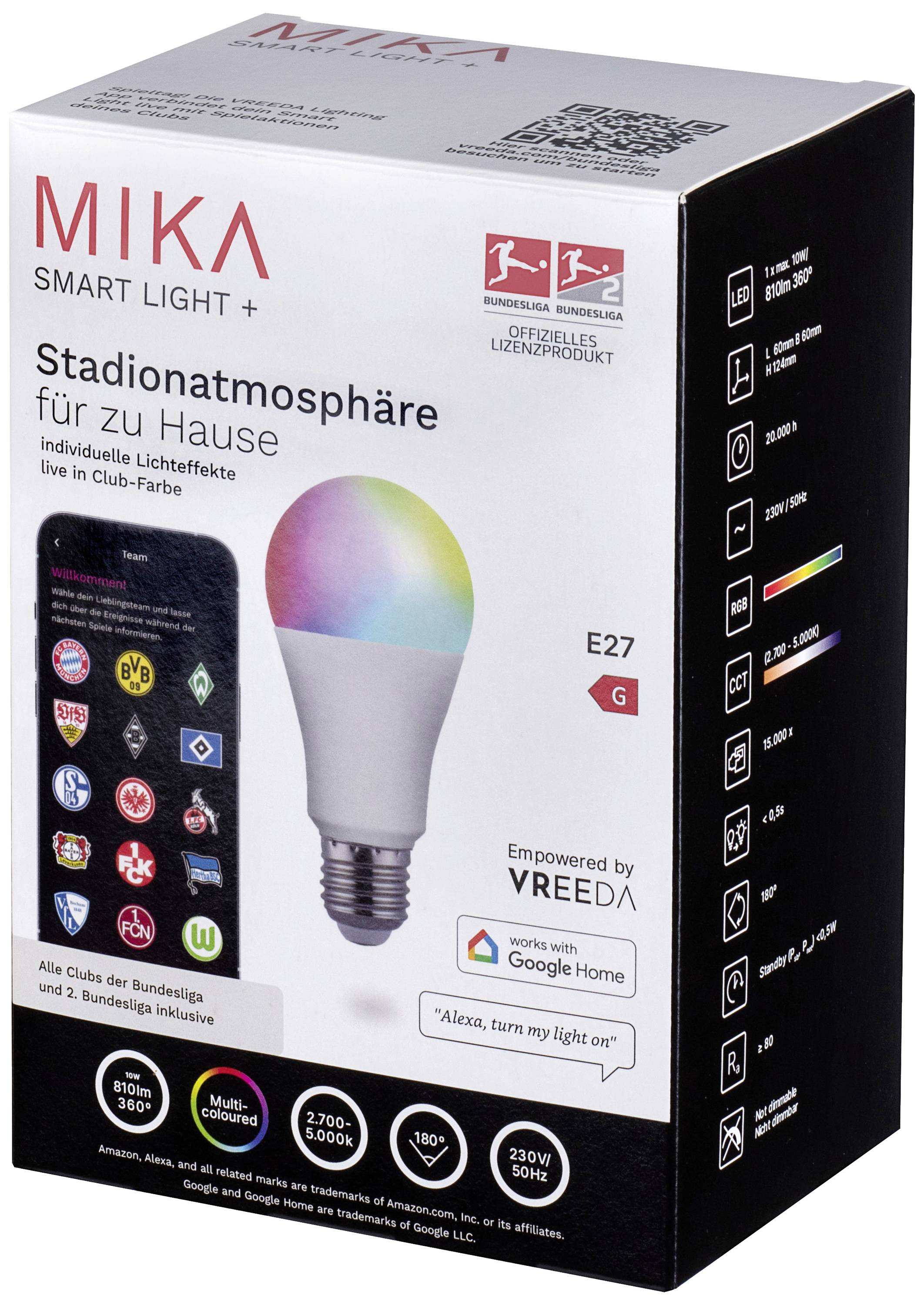 Just Light LED-Leuchtmittel EEK: G (A - G) E27 10W RGB, Warmweiß bis Neutralweiß