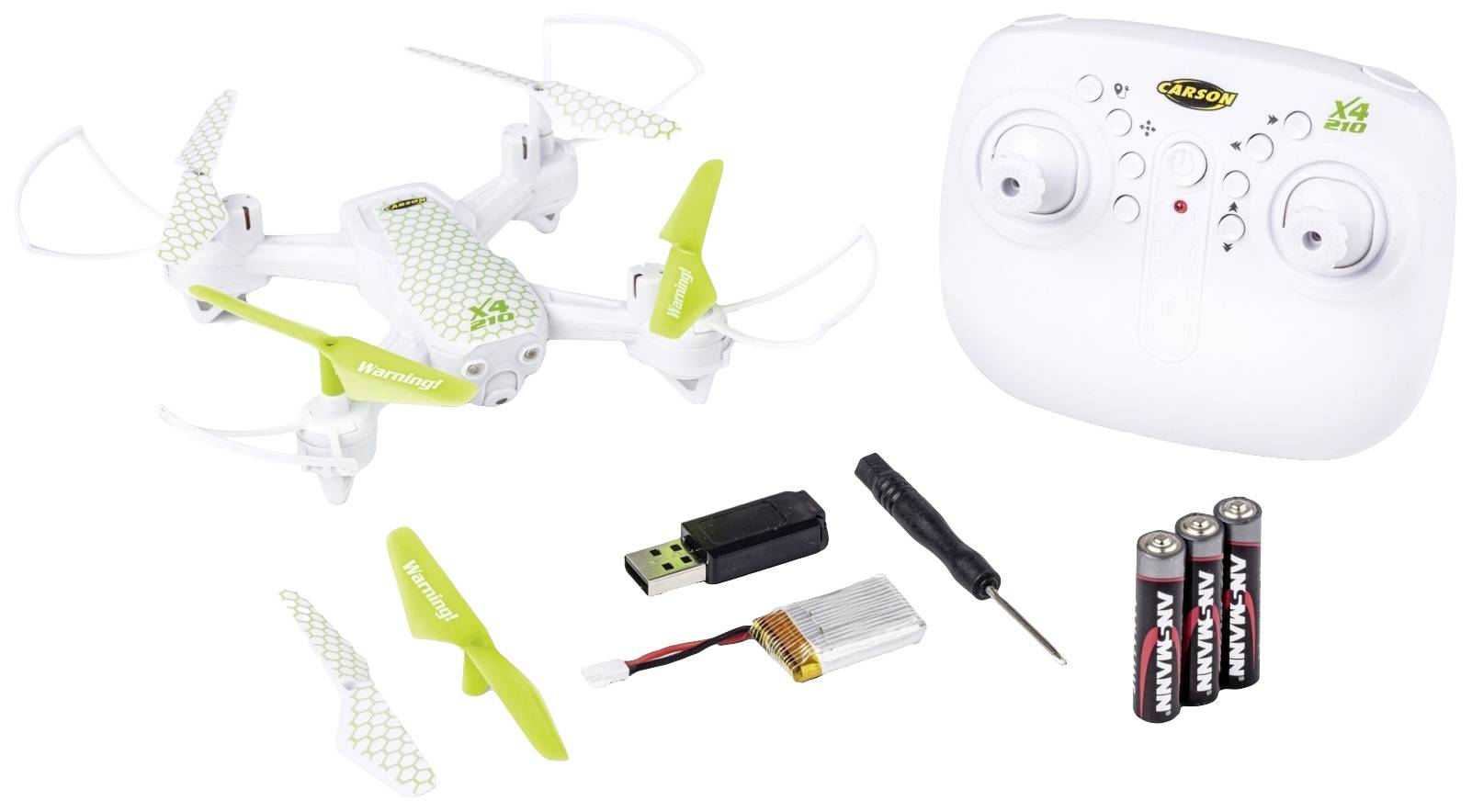 Carson Modellsport X4 Quadcopter 210 2.4G 100% RTF Quadrocopter RtF Weiß