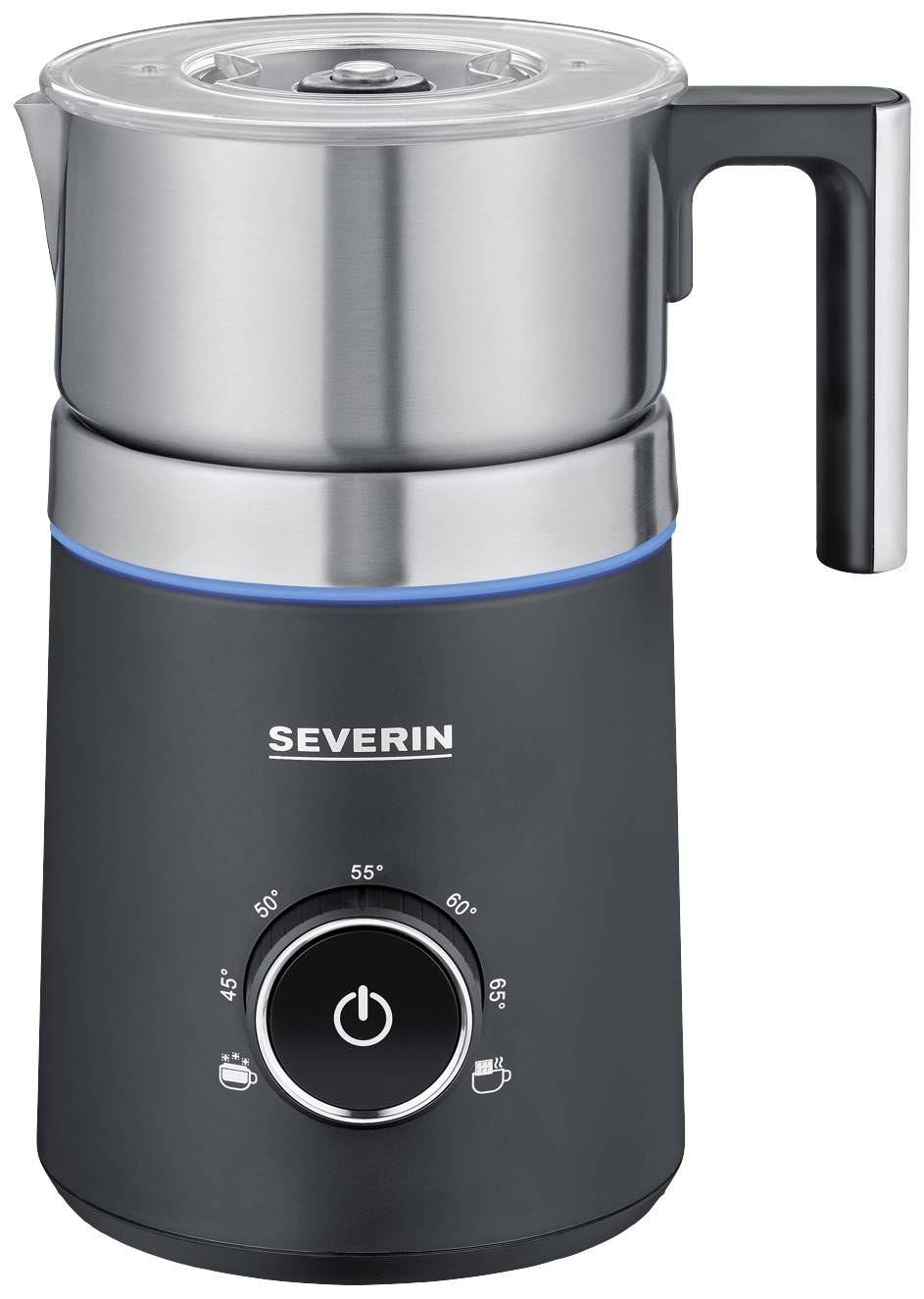 Severin SM 3586 SM 3586 Milchaufschäumer Edelstahl (gebürstet), Schwarz (matt) 500 W