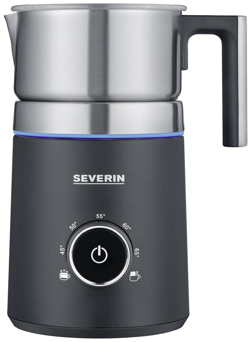 Severin SM 3586 SM 3586 Milchaufschäumer Edelstahl (gebürstet), Schwarz (matt) 500 W