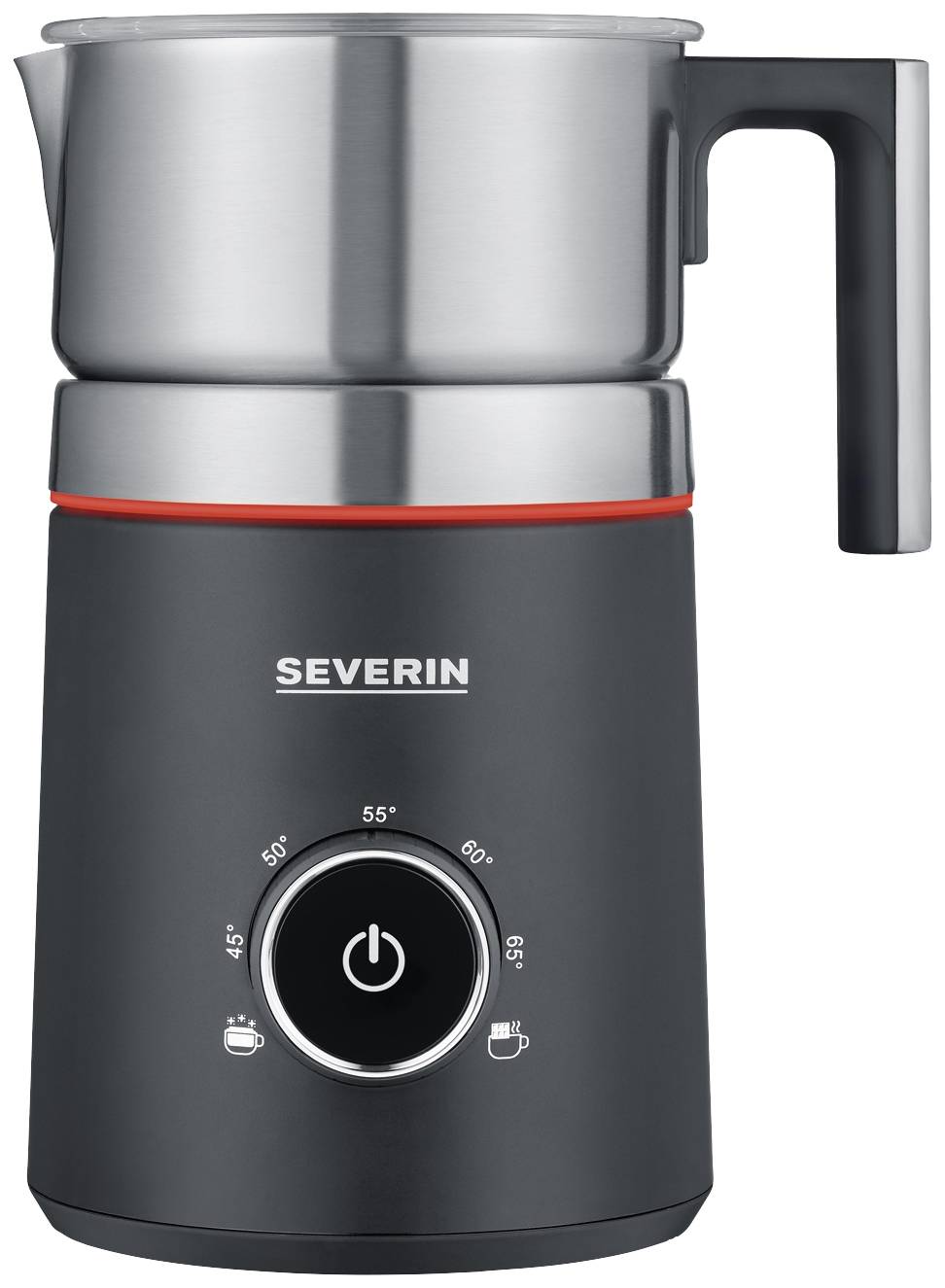 Severin SM 3586 SM 3586 Milchaufschäumer Edelstahl (gebürstet), Schwarz (matt) 500 W