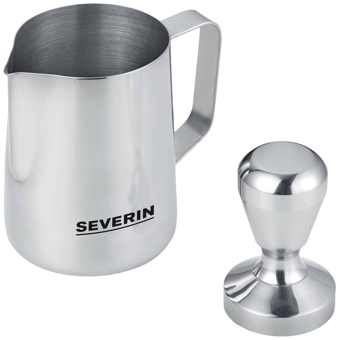 Severin KA 5995 Espressomaschine mit Siebträger Edelstahl (gebürstet), Schwarz 1350 W mit Milchaufschäumdüse