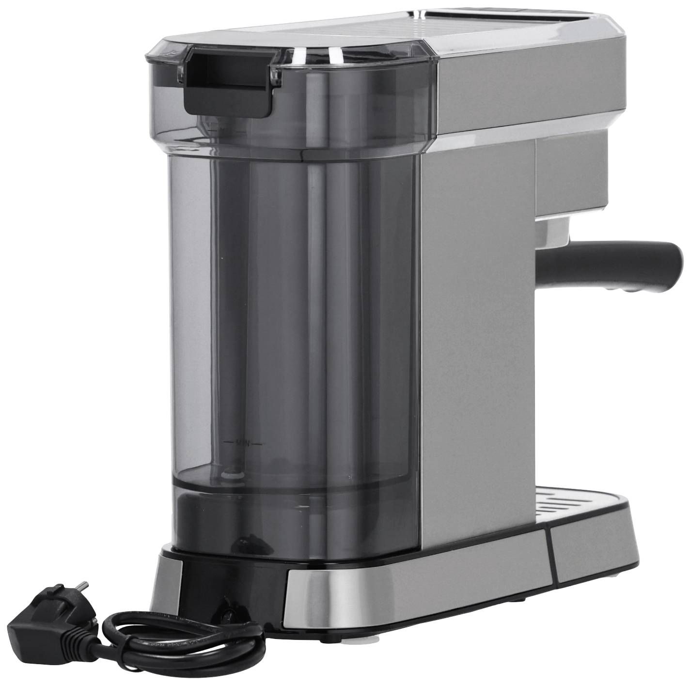 Severin KA 5995 Espressomaschine mit Siebträger Edelstahl (gebürstet), Schwarz 1350 W mit Milchaufschäumdüse