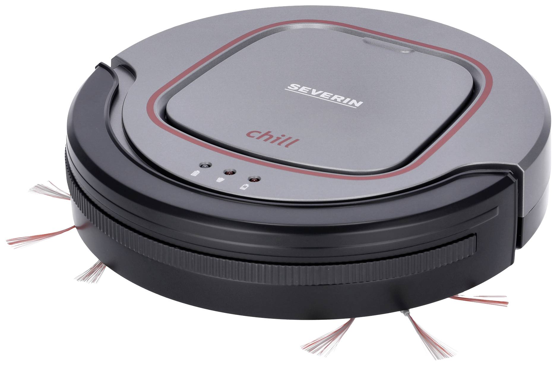 Severin RB 7025 Saugroboter Platin-Grau, Granat Rot, Schwarz inkl. Akku