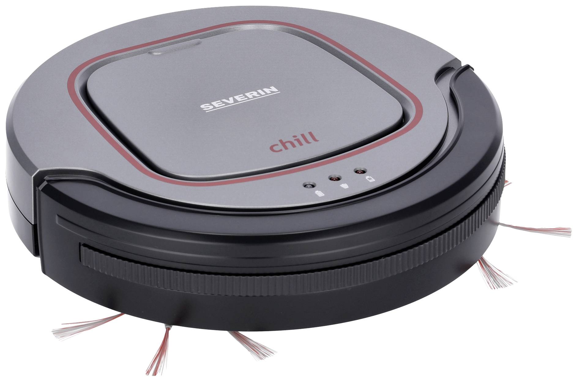 Severin RB 7025 Saugroboter Platin-Grau, Granat Rot, Schwarz inkl. Akku