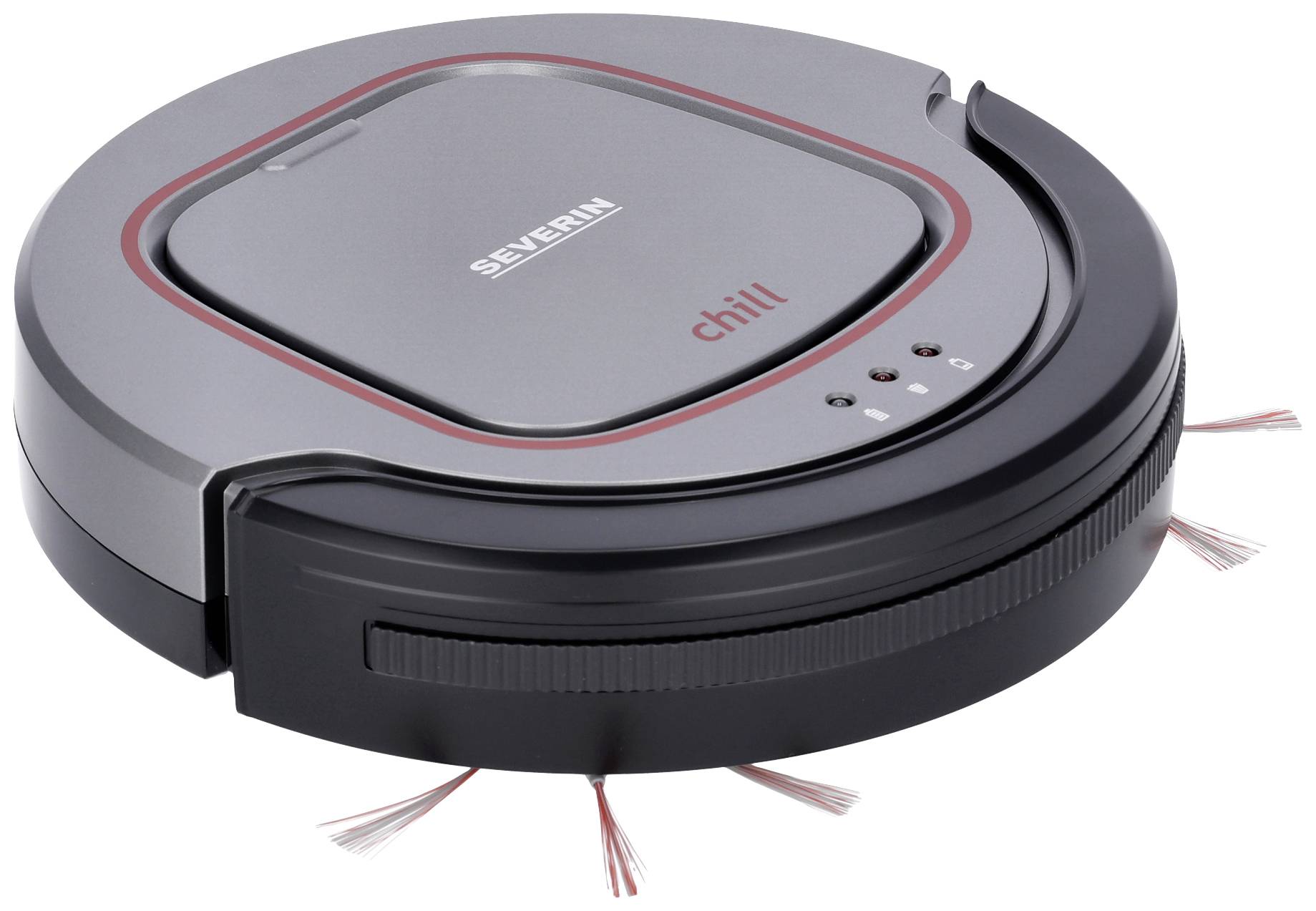 Severin RB 7025 Saugroboter Platin-Grau, Granat Rot, Schwarz inkl. Akku