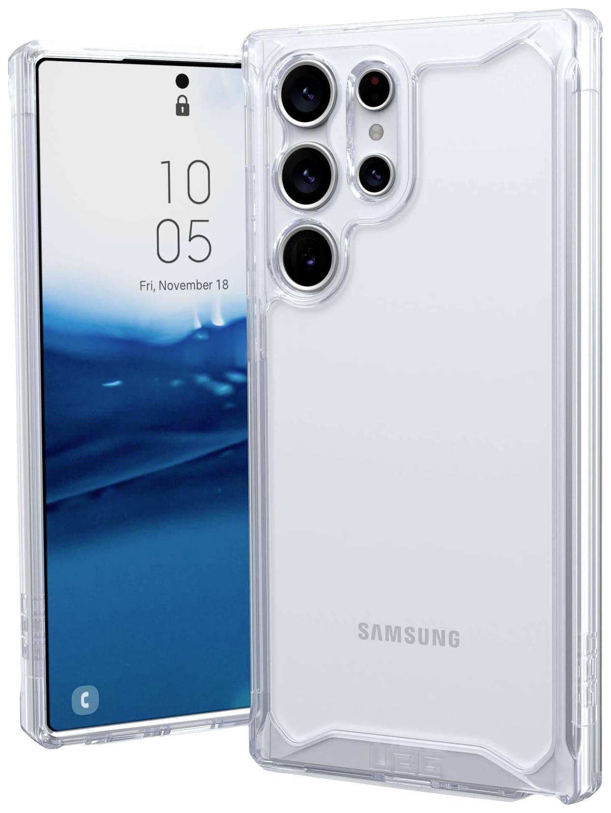 Urban Armor Gear Plyo Outdoorcase Samsung Galaxy S23 Ultra Transparent Induktives Laden, Stoßfest 214139114343