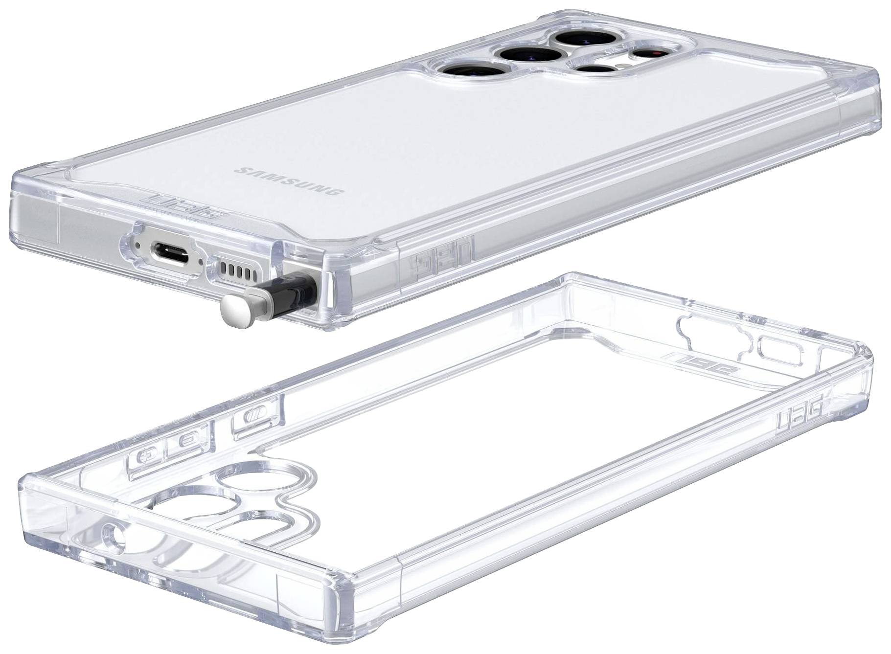 Urban Armor Gear Plyo Outdoorcase Samsung Galaxy S23 Ultra Transparent Induktives Laden, Stoßfest 214139114343
