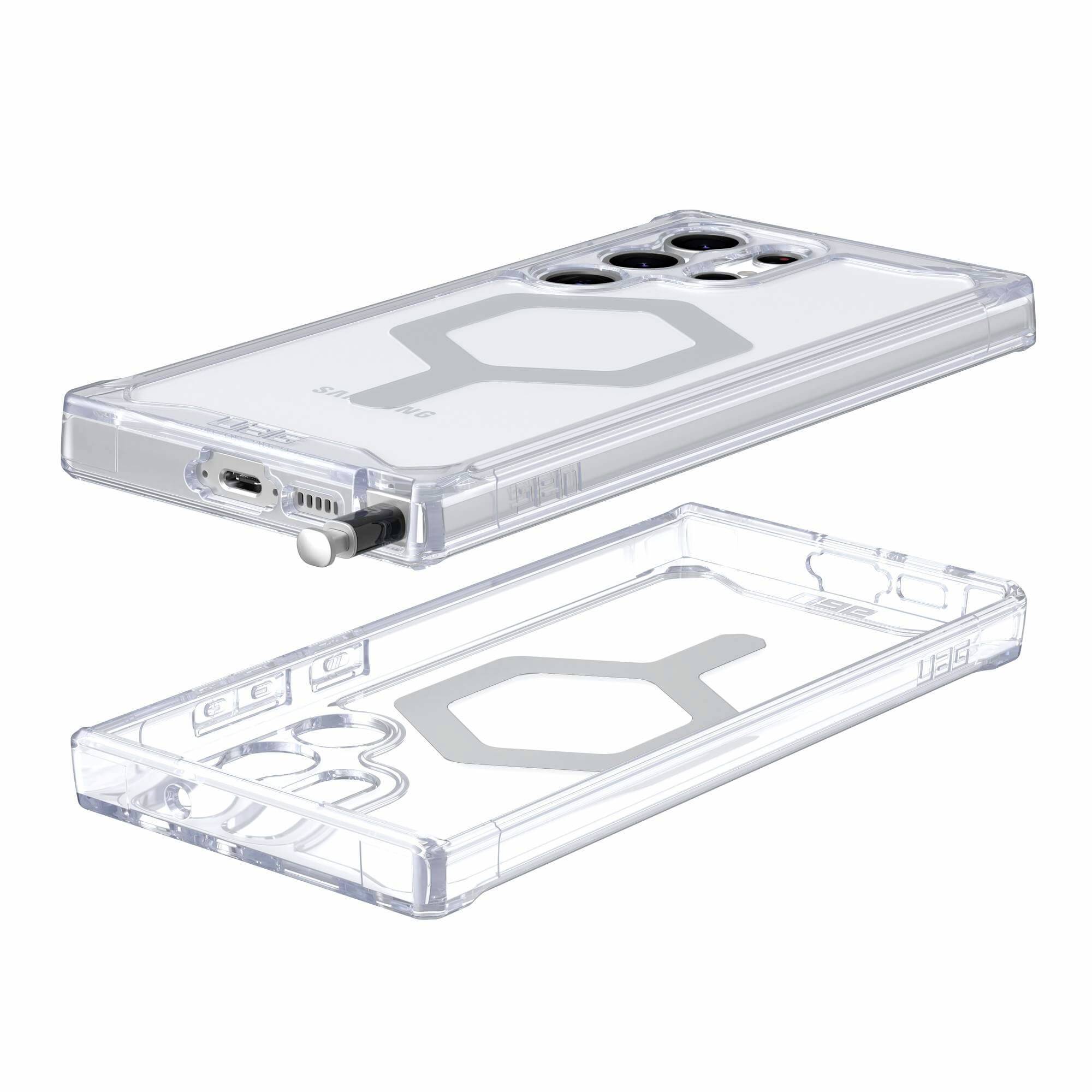 Urban Armor Gear Plyo Pro Outdoorcase Samsung Galaxy S23 Ultra Transparent Induktives Laden, Stoßfest 214159114343