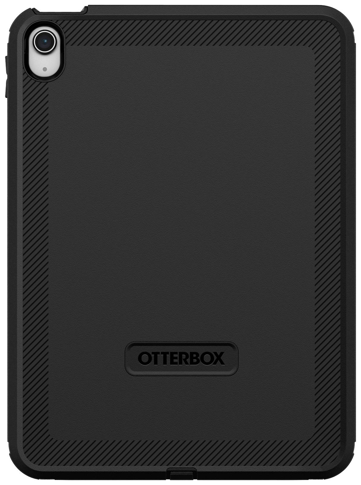 Eine schwarze OtterBox-Schutzhülle in robustem Design, passend für ein Tablet.