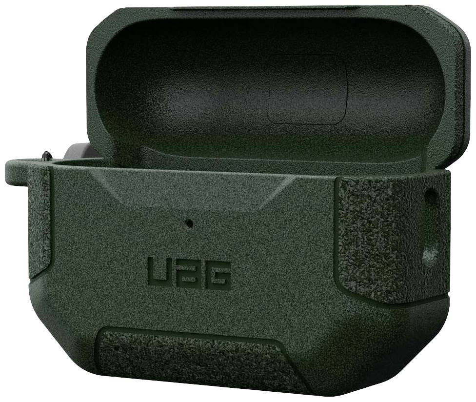 Dunkelgrünes, robustes Etui mit geöffneter Klappe zur sicheren Aufbewahrung von Inhalten, geeignet für Outdoor-Aktivitäten.
