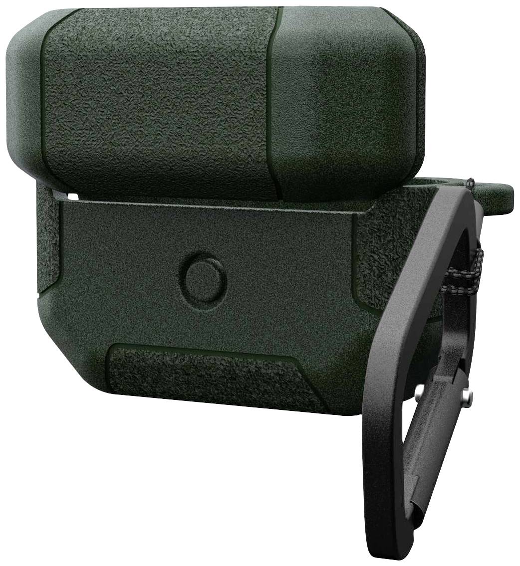 Ein grünes, rechteckiges Objekt mit schwarzem Griff, möglicherweise ein Gerät oder Ausrüstungsgegenstand.