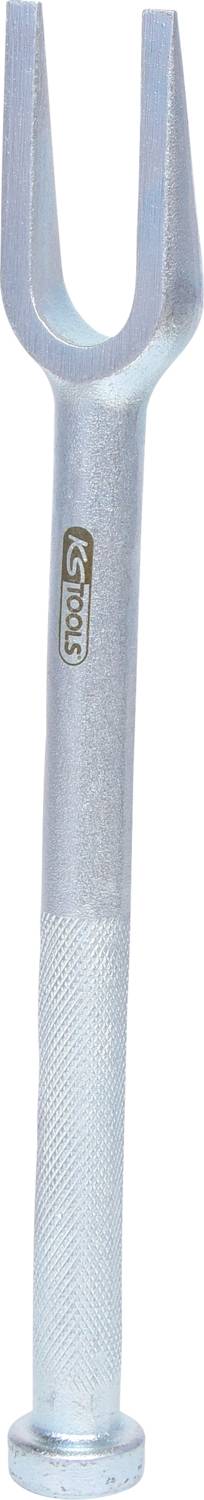 Mechanisches Werkzeug in Form einer Gabel mit einem langen Griff und zwei Zinken, verwendet zum Trennen von Verbindungen.