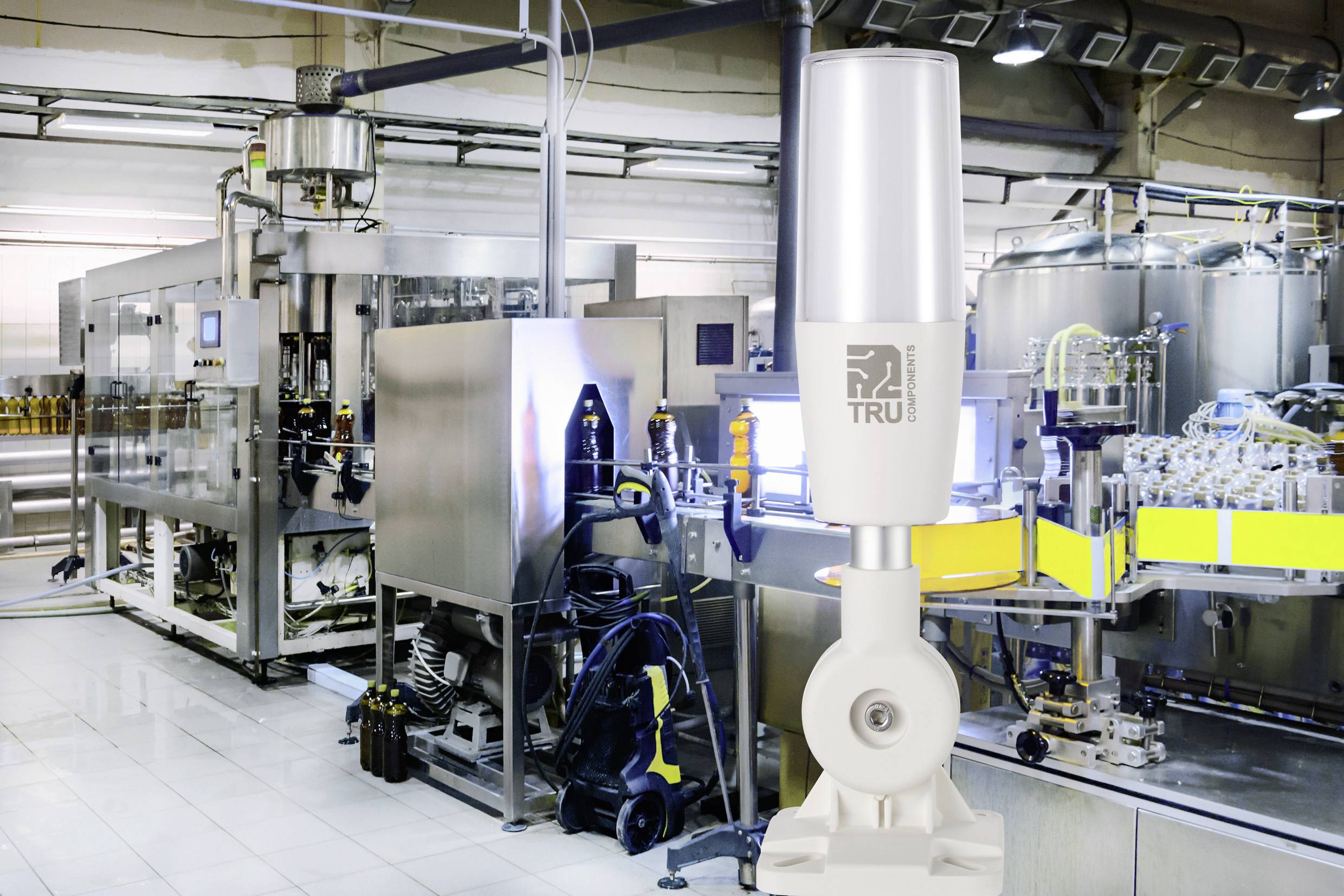 TRU COMPONENTS TC-ONN-M4T-USB Signalsäule mit Sirene LED Rot, Gelb, Grün, Blau, Weiß, Cyan, Magenta 1St.