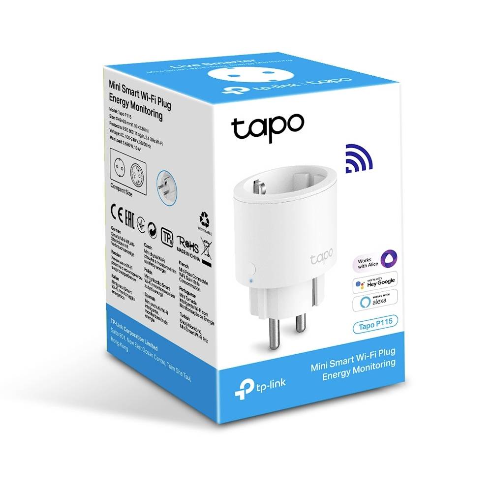 TP-LINK Tapo P115(1-pack) Wi-Fi Smarte WLAN-Steckdose mit Messfunktion 1 Stück Innenbereich 3680 W
