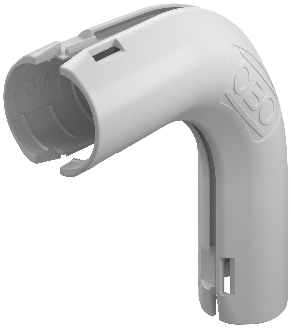 Grau Kunststoffkabelschutzbogen mit Schnappverschluss für Ø16 Kabel